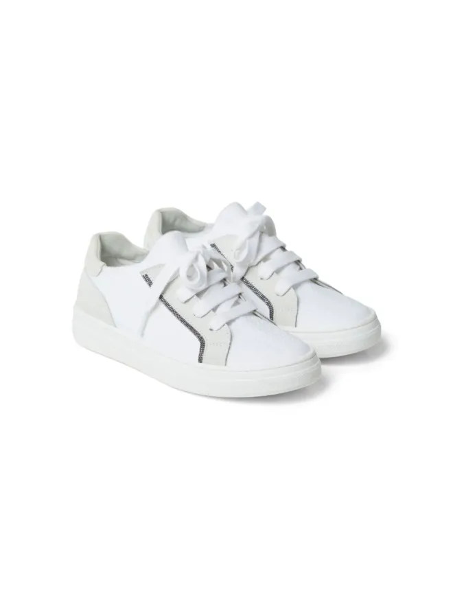Brunello Cucinelli Kids Brunello Cucinelli Kids ローカット レースアップスニーカー - Whiteの商品画像