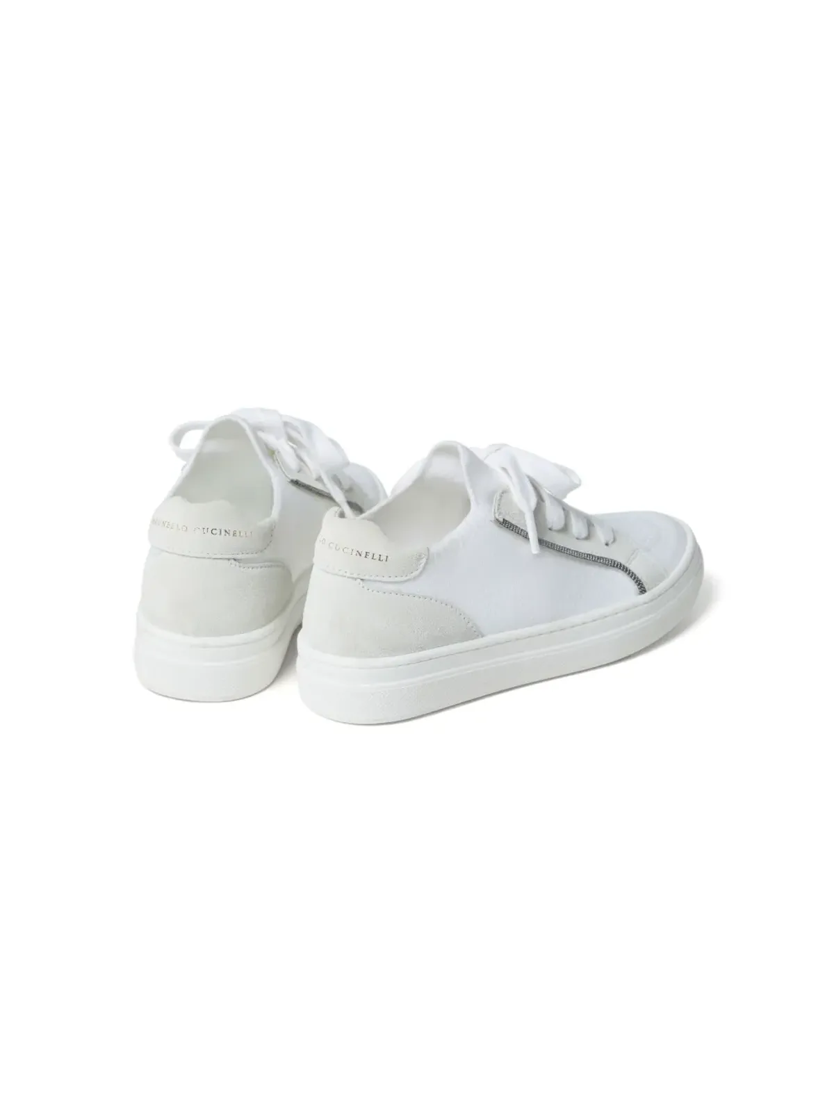 Brunello Cucinelli Kids ローカット レースアップスニーカー - White - 画像3