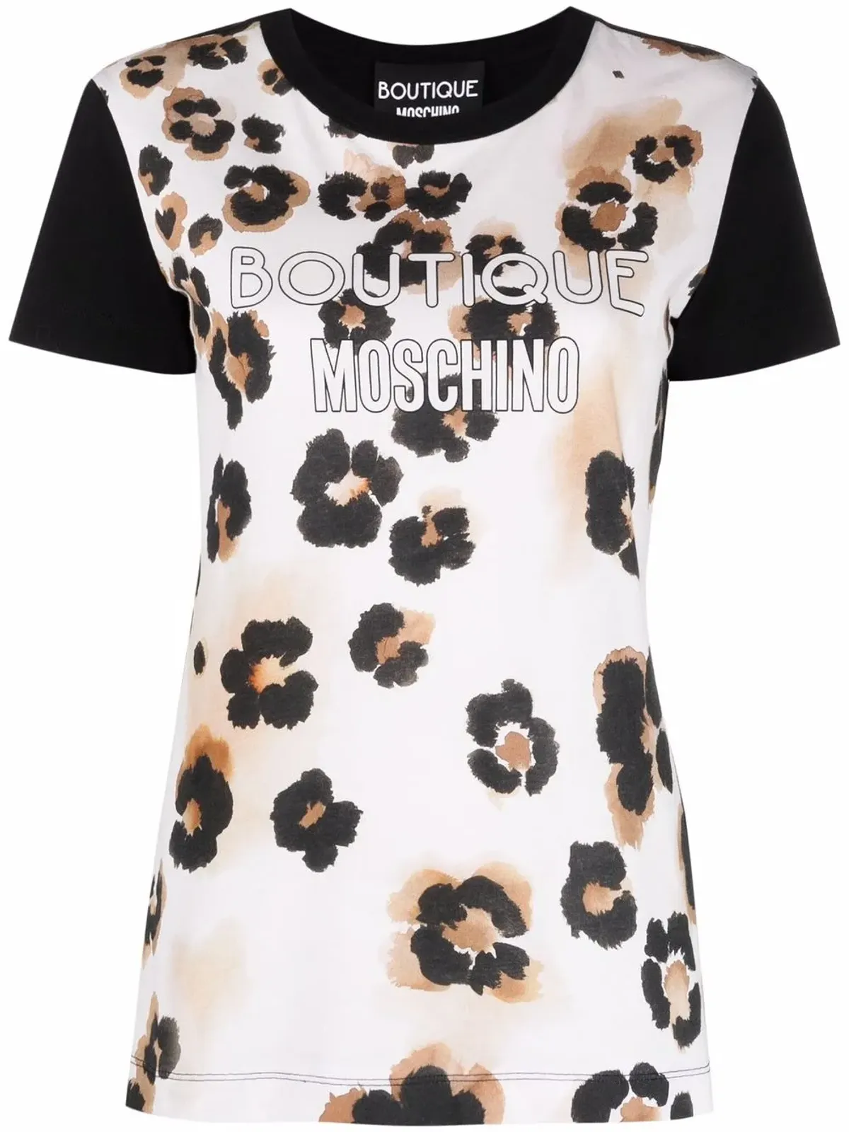 Boutique Moschino アブストラクトプリント ロゴプリント Tシャツ - 画像1