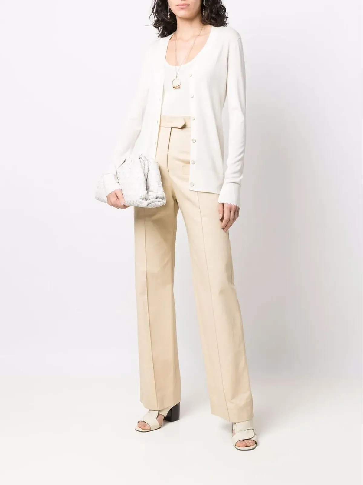 Chloé スカラップカフ ウールカーディガン - 画像2