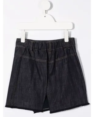 Brunello Cucinelli Kids リネンデニム風スコート - サムネイル2