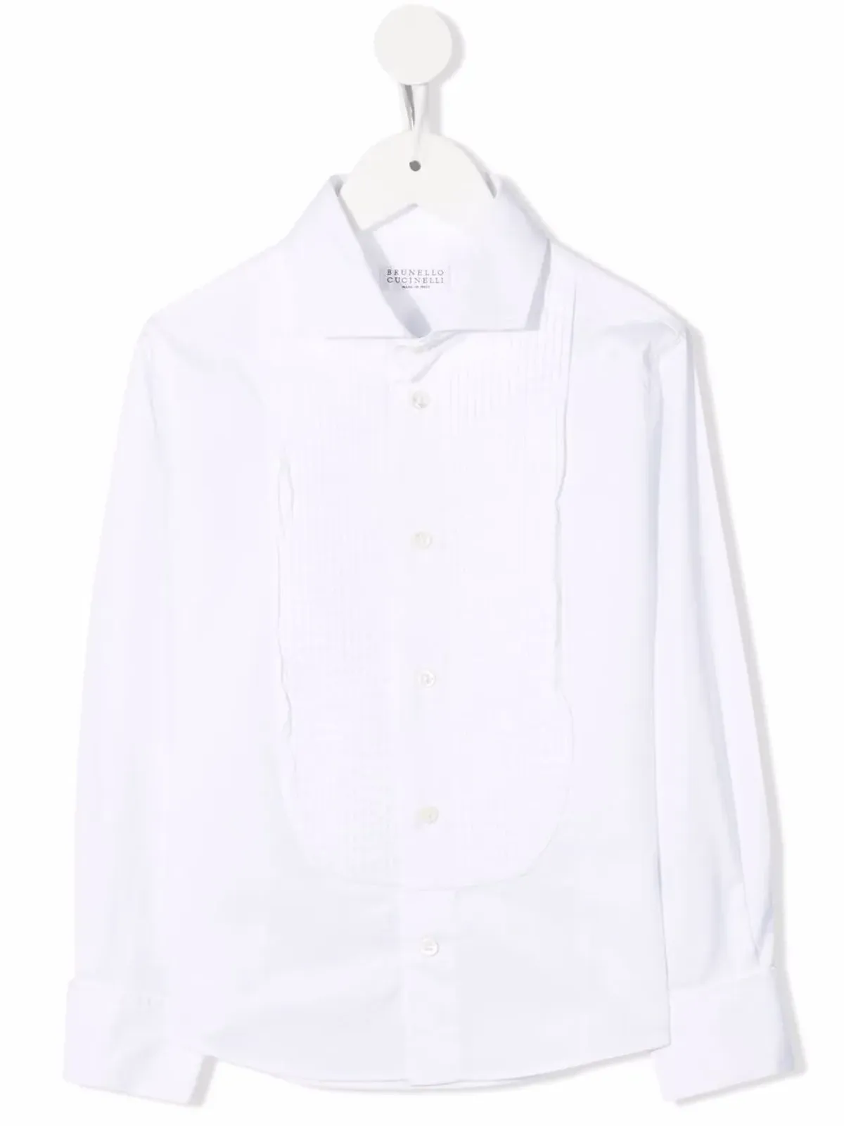 Brunello Cucinelli Kids リブ編みボタンアップシャツ - 画像1