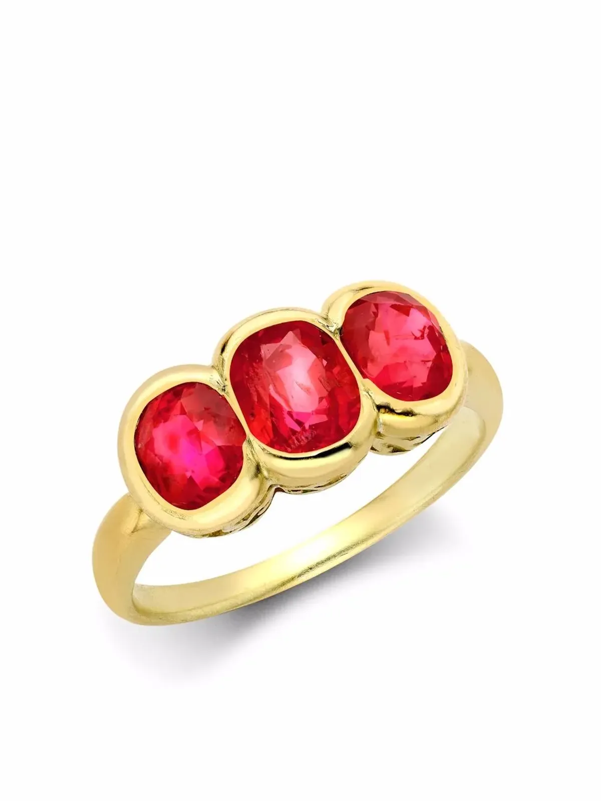 Pragnell Vintage 18kt イエローゴールド アールヌーボー 宝石付き リング セット - 画像3