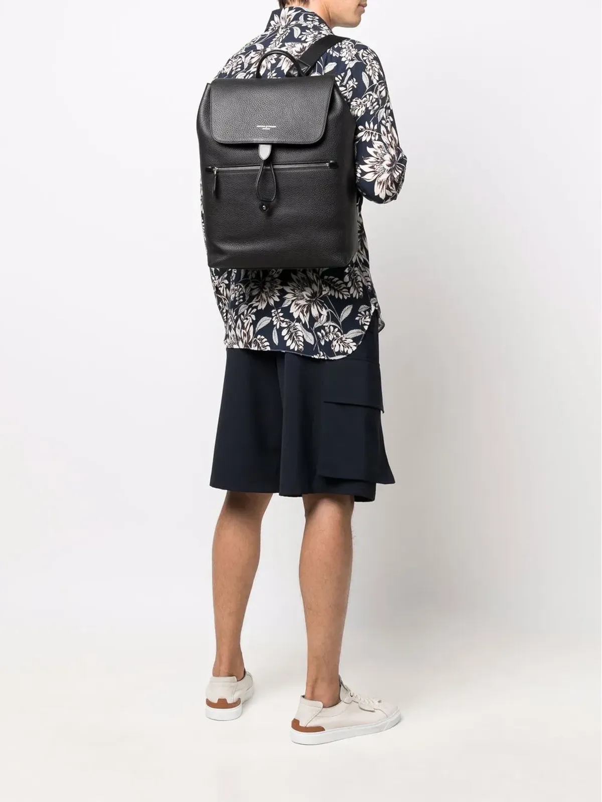 Aspinal Of London Reporter grained-effect backpack - 画像2