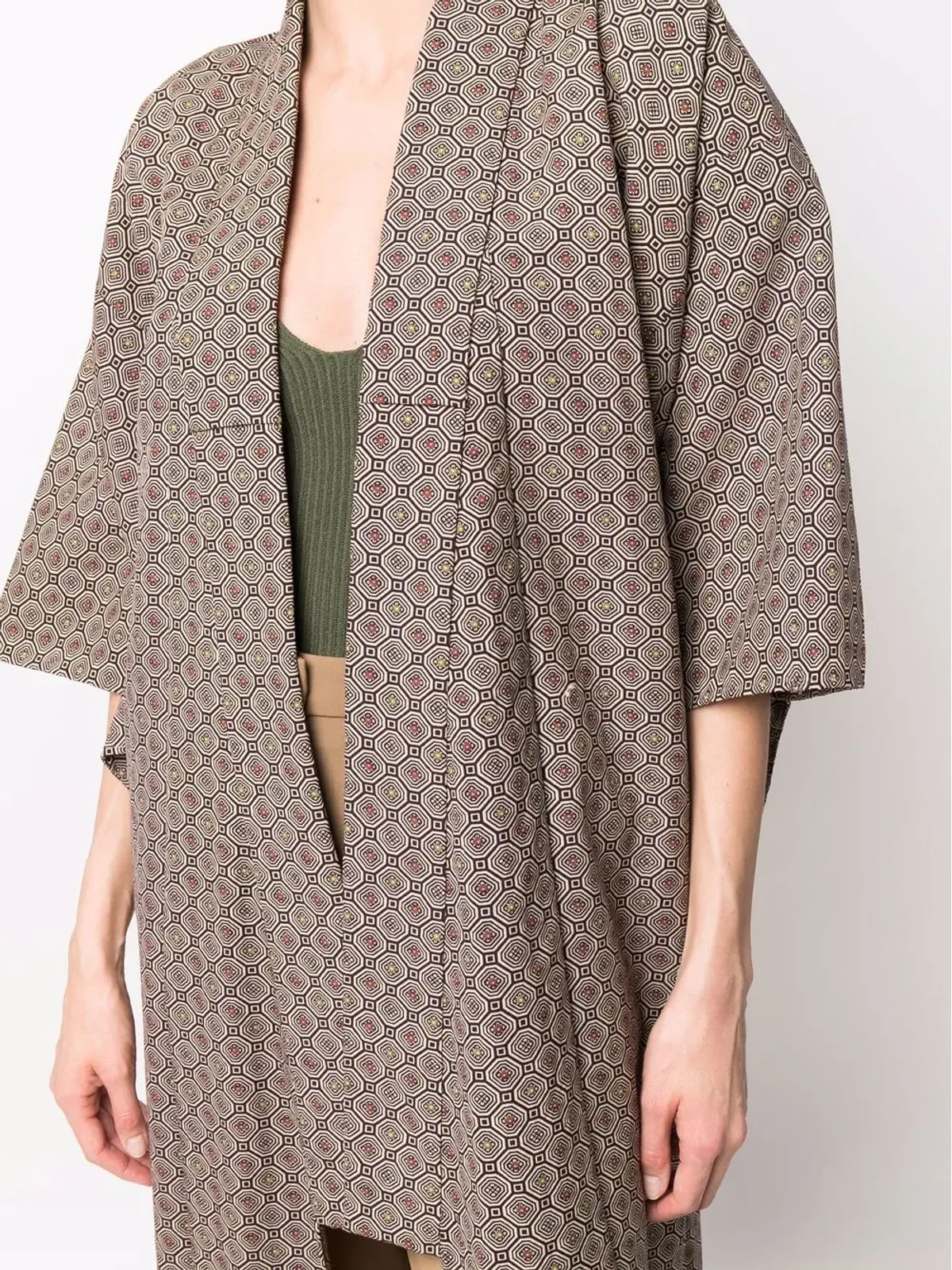 A.N.G.E.L.O. Vintage Cult 1970年代幾何学模様の着物 - Neutrals - 画像5