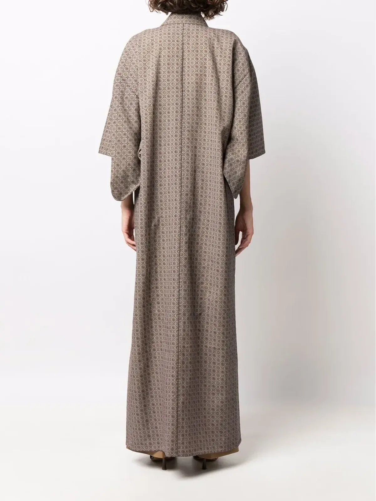 A.N.G.E.L.O. Vintage Cult 1970年代幾何学模様の着物 - Neutrals - 画像4