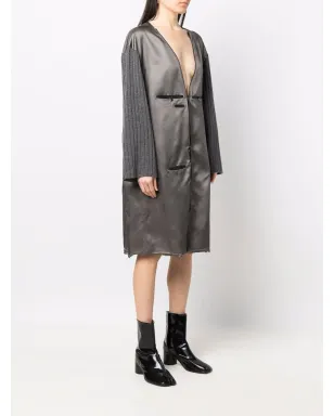 Maison Margiela コントラストスリーブ Vネック ドレス - サムネイル3