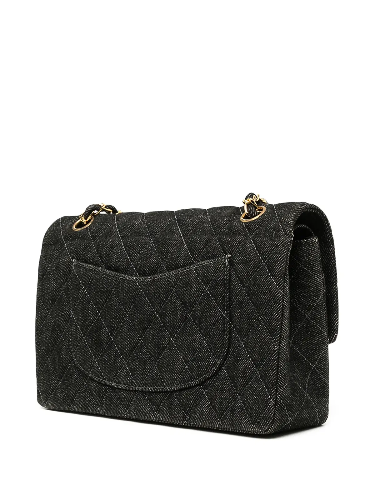 CHANEL Pre-Owned 1998年 ダブルフラップ デニム ショルダーバッグ - 画像3