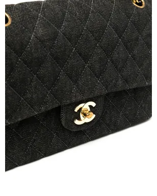 CHANEL Pre-Owned 1998年 ダブルフラップ デニム ショルダーバッグ - サムネイル4