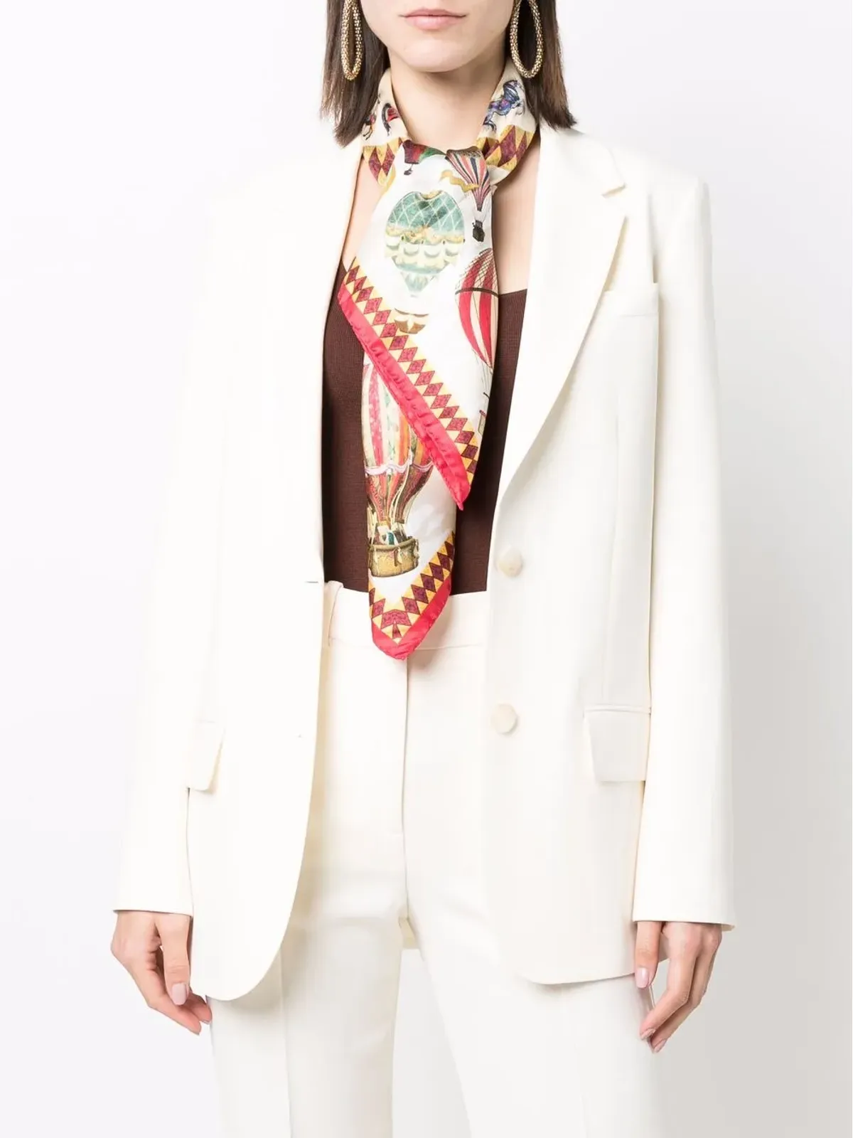 Aspinal Of London エアバルーン シルク スカーフ - レッド - 画像2
