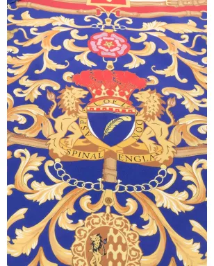 Aspinal Of London バロック柄プリントスカーフ ブルー - サムネイル3