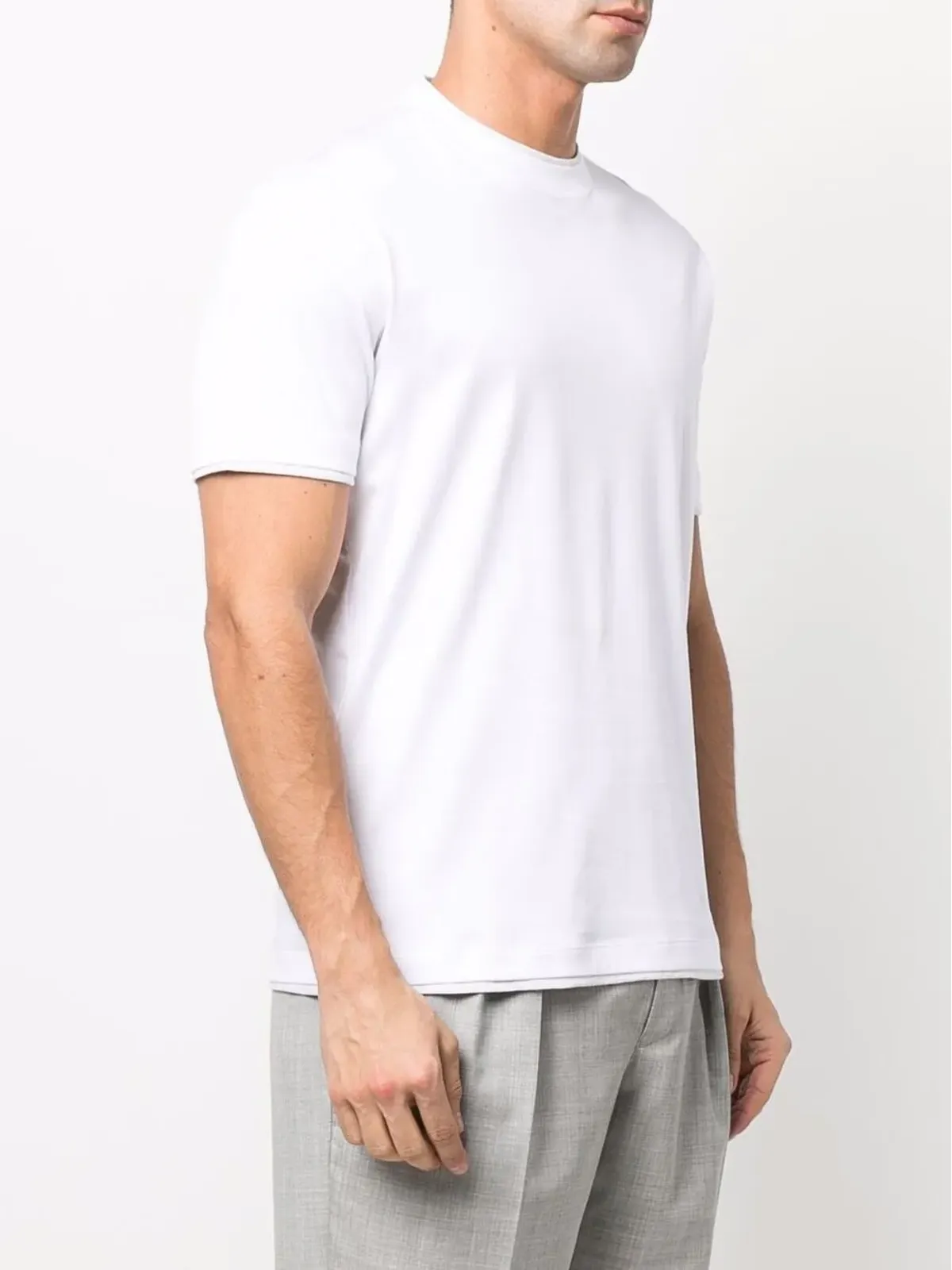 Brunello Cucinelli レイヤードトリム コットン Tシャツ - 画像3