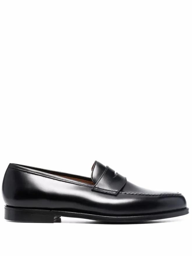 Crockett & Jones Crockett & Jones アーモンドトゥ レザー ローファー - ブラックの商品画像