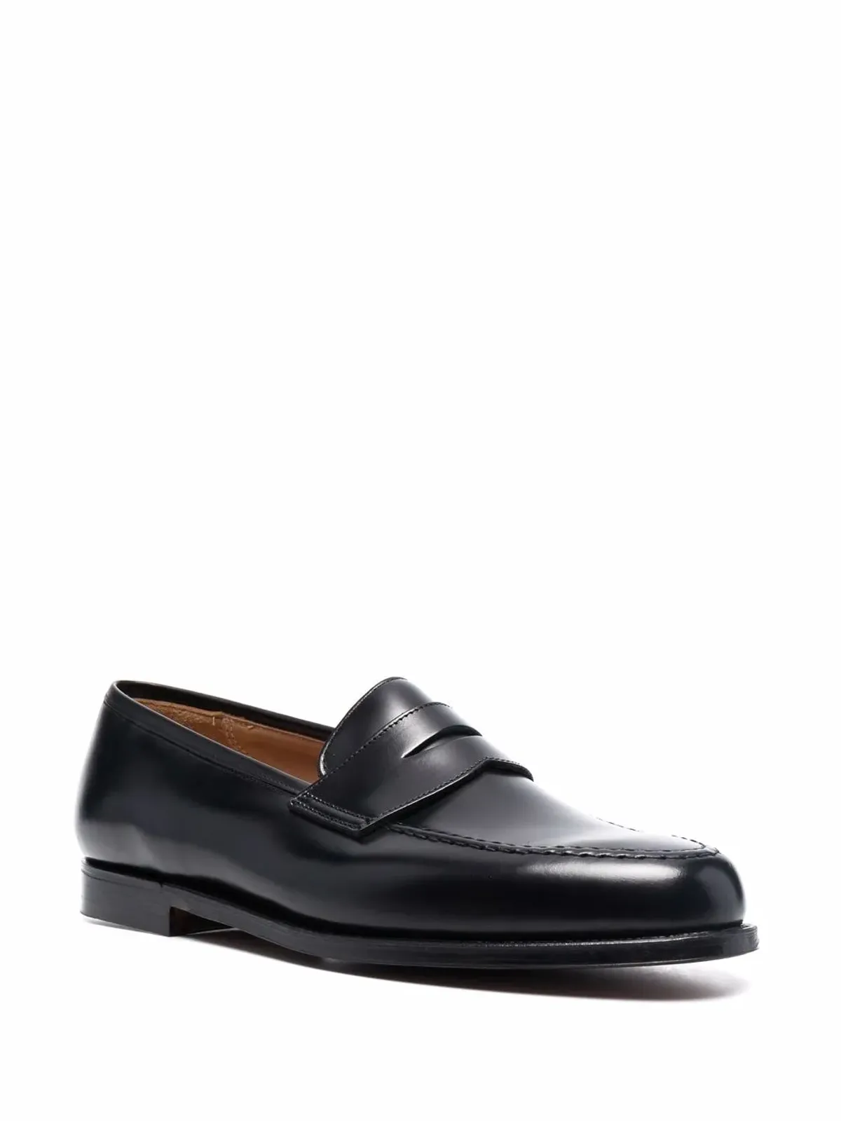 Crockett & Jones アーモンドトゥ レザー ローファー - ブラック - 画像2