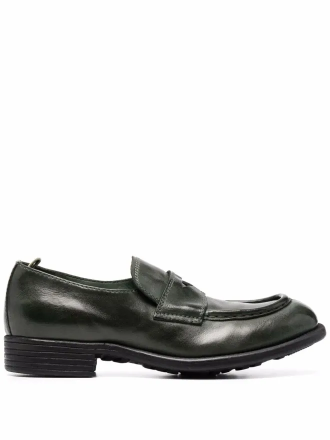 Officine Creative Officine Creative グリーンの高光沢レザー ローファーの商品画像