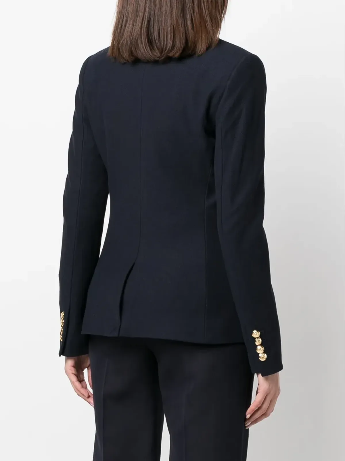 Lauren Ralph Lauren 刺繍ロゴ入りシングルブレストブレザー - ネイビー - 画像4