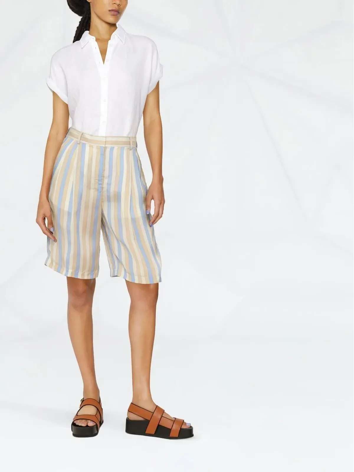 Lauren Ralph Lauren 袖口ロールアップの半袖シャツ - 画像2