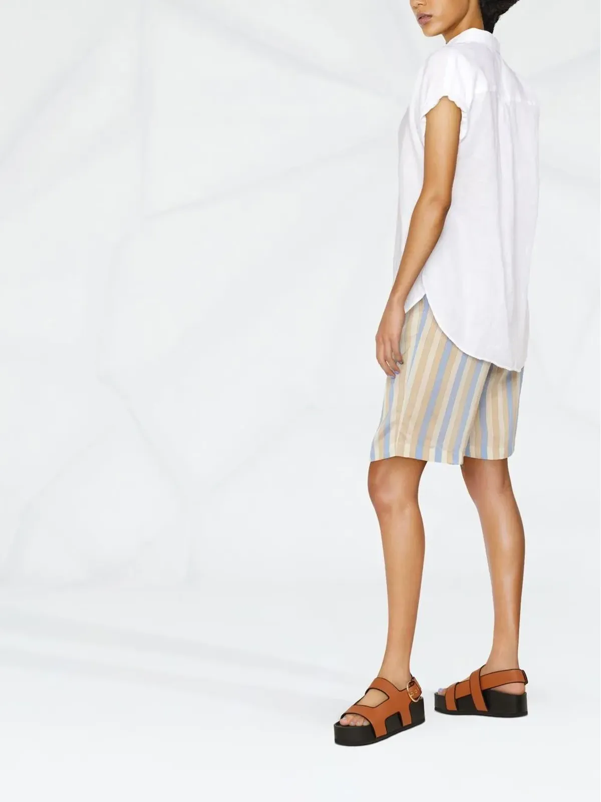 Lauren Ralph Lauren 袖口ロールアップの半袖シャツ - 画像3