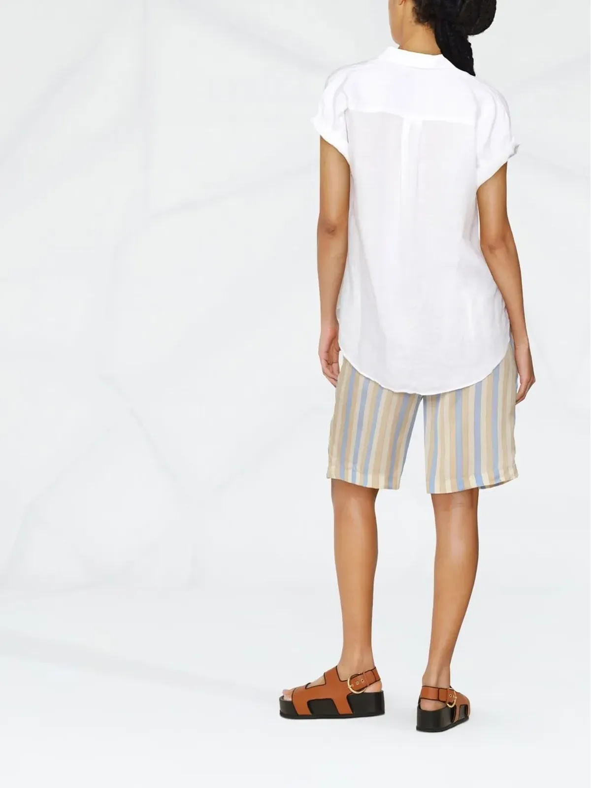 Lauren Ralph Lauren 袖口ロールアップの半袖シャツ - 画像4