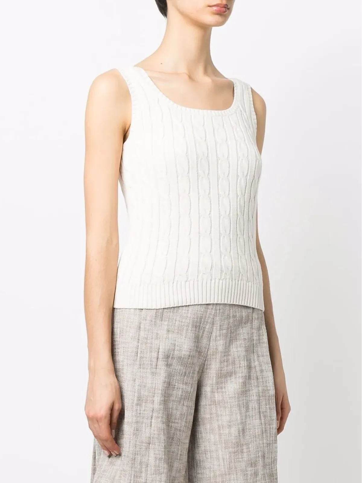 Lauren Ralph Lauren ケーブルニット スクープネック トップ - 画像3