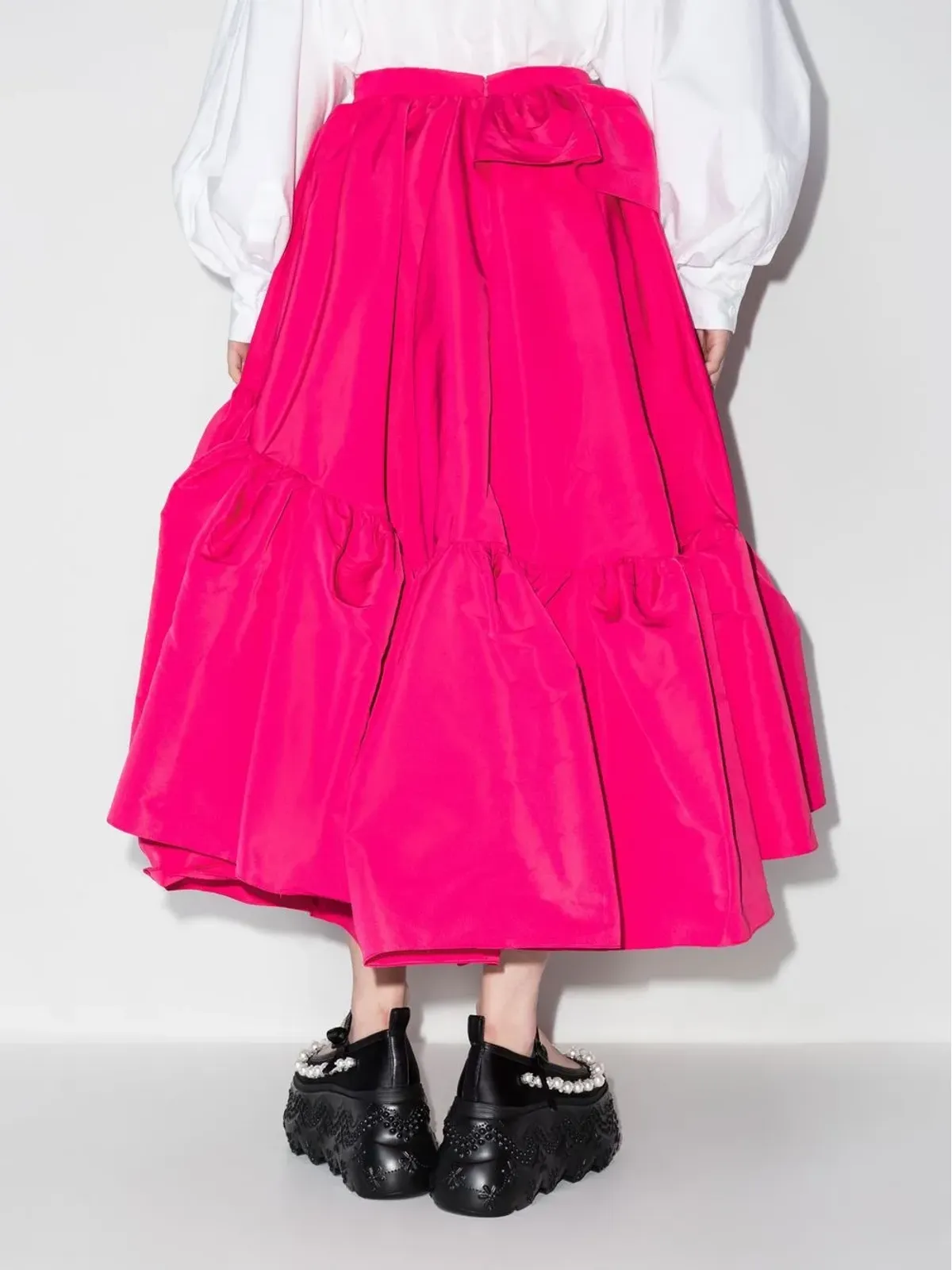 Alexander McQueen アシンメトリック・フリルスカート ピンク - 画像3
