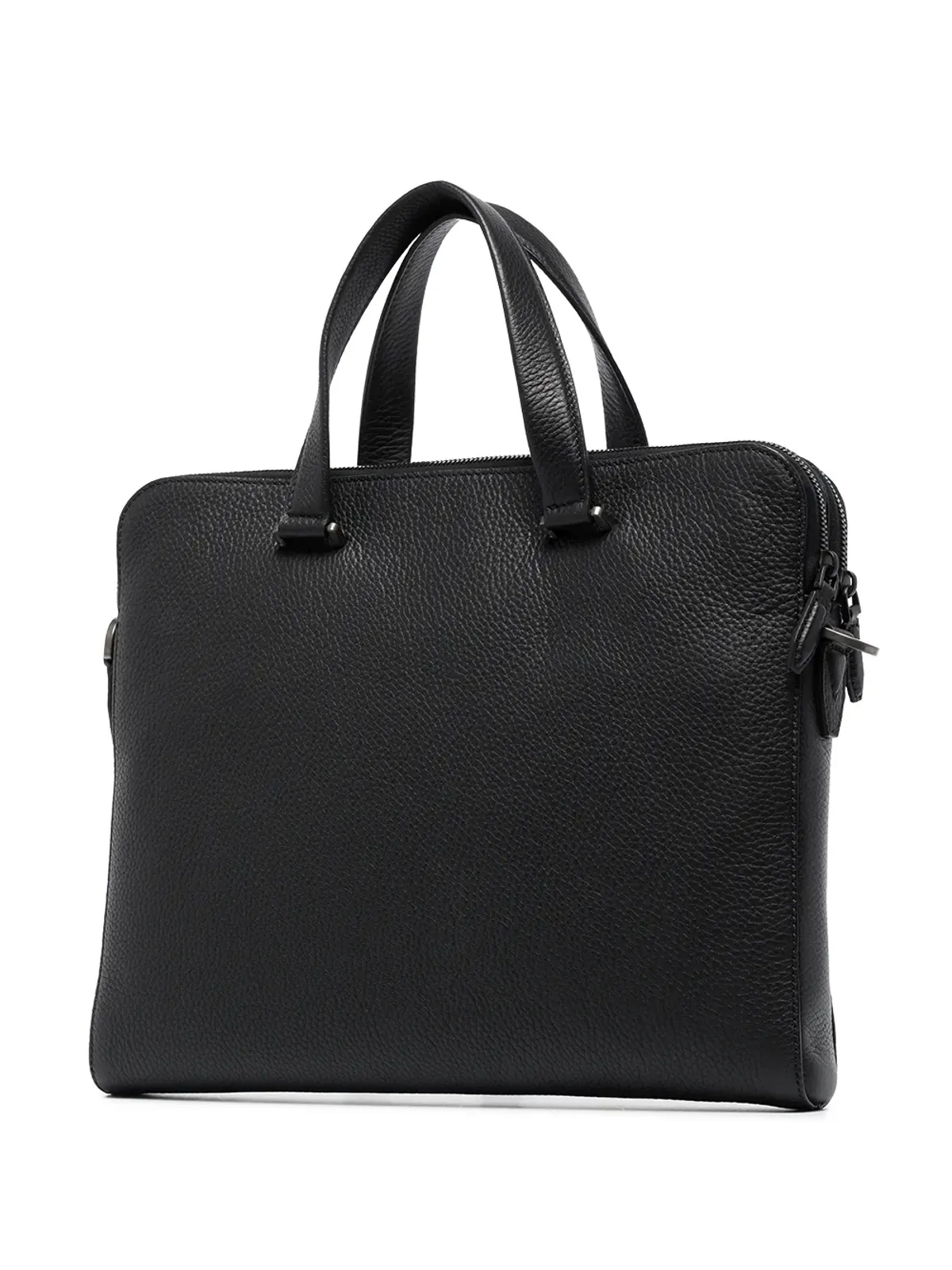 Ferragamo ロゴプレート付きレザー ブリーフケース - ブラック - 画像3