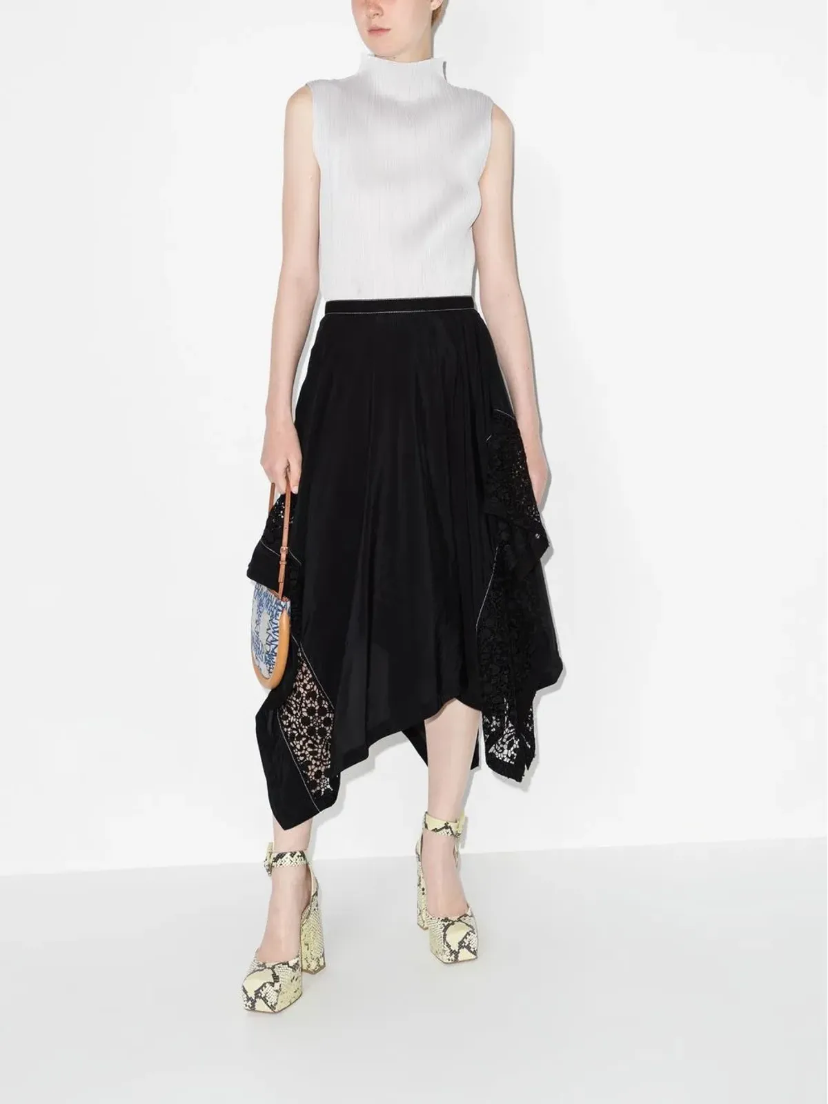 JW Anderson レースインサート アシンメトリースカート - 画像2