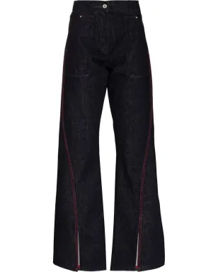 Ferragamo 前スリット入りワイドデニムジーンズ - サムネイル1