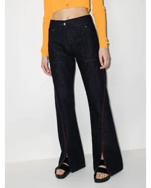 Ferragamo 前スリット入りワイドデニムジーンズ - サムネイル2