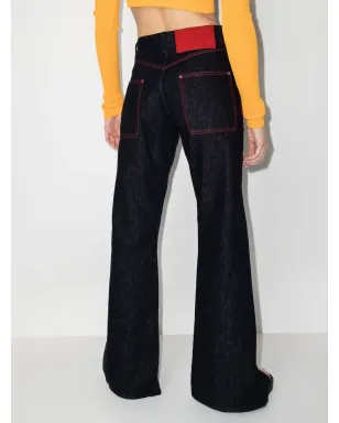 Ferragamo 前スリット入りワイドデニムジーンズ - サムネイル3