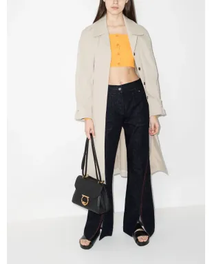 Ferragamo 前スリット入りワイドデニムジーンズ - サムネイル4