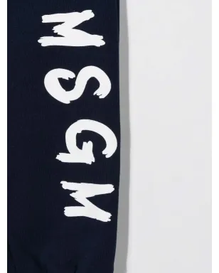 MSGM Kids ロゴプリント テーパード トラックパンツ - サムネイル3