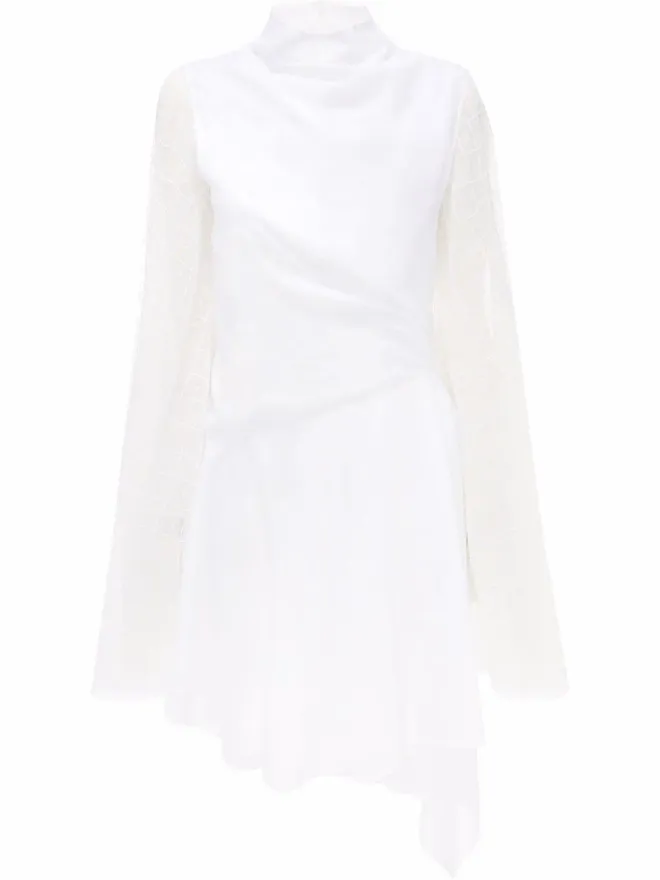 JW Anderson JW Anderson 白地の透け袖アシンメトリードレスの商品画像