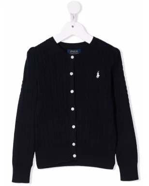 POLO RALPH LAUREN KIDS ロゴ刺繍 ケーブルニット カーディガン - Blue - サムネイル1
