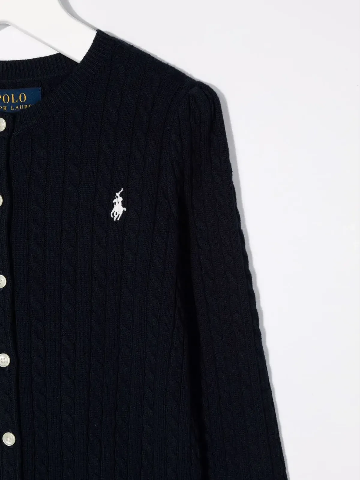 POLO RALPH LAUREN KIDS ロゴ刺繍 ケーブルニット カーディガン - Blue - 画像3