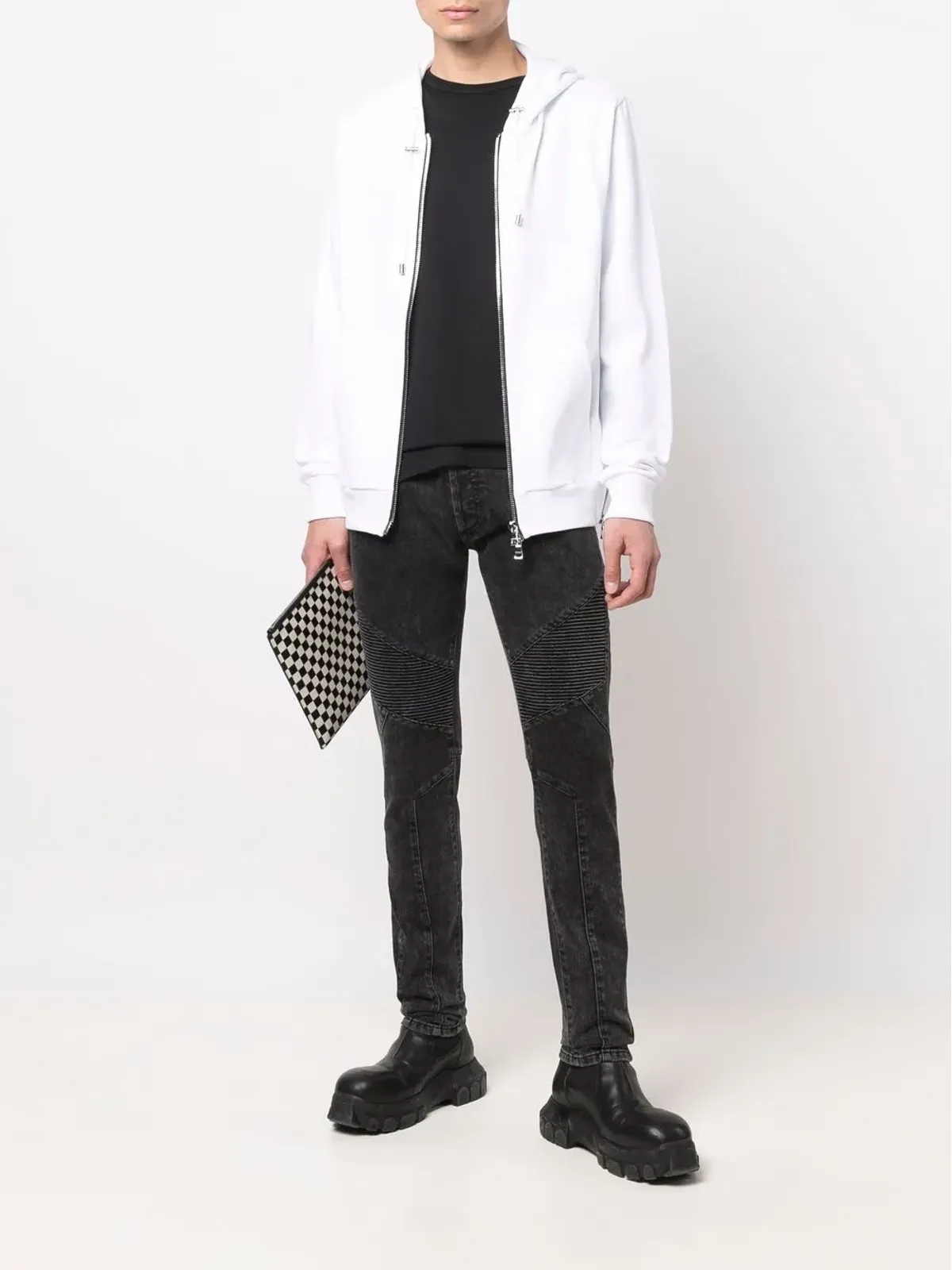 Balmain デボスド ロゴ ディテール ジーンズ - 画像2