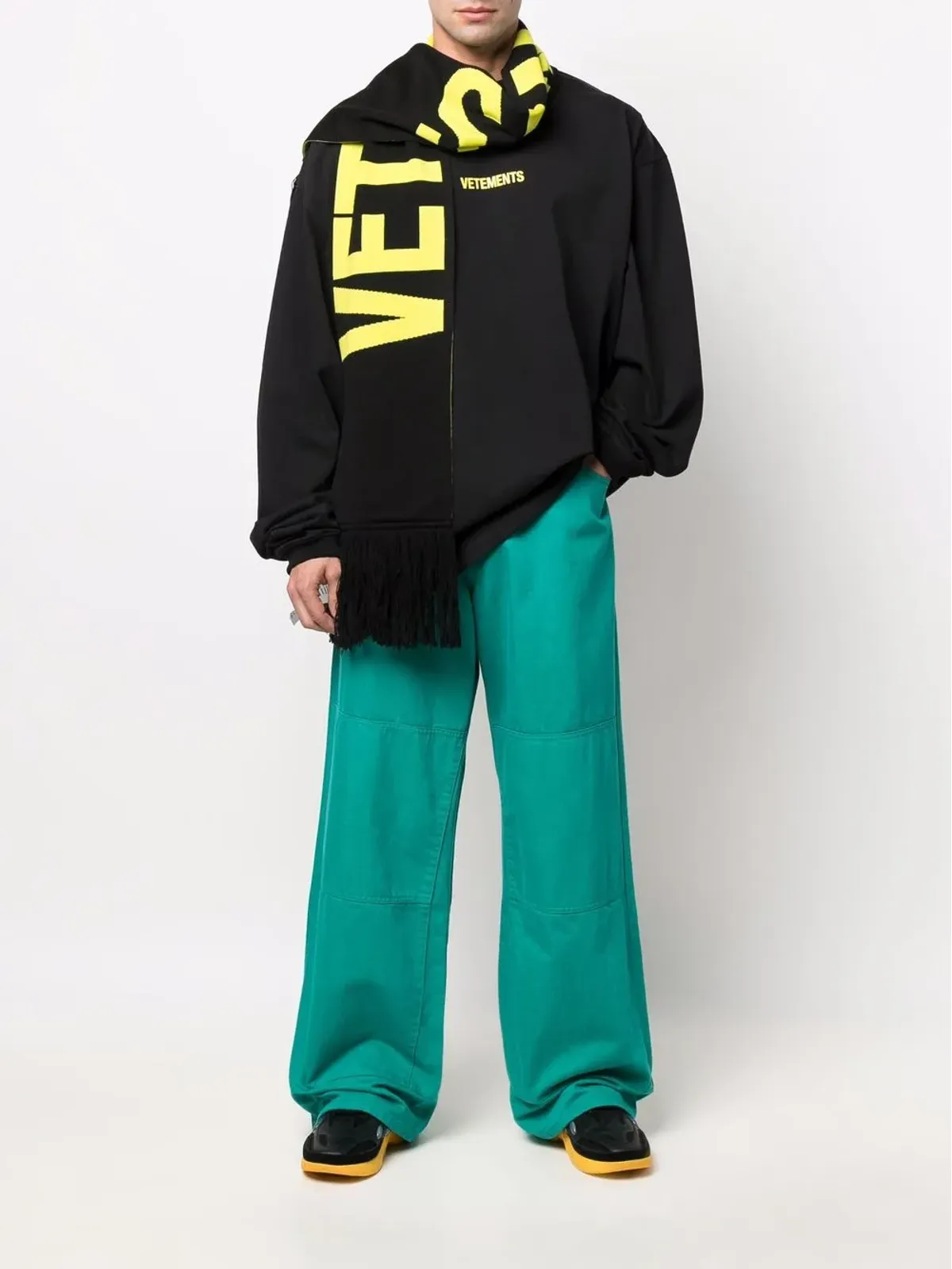 VETEMENTS ダブルロゴ メリノスカーフ - 画像2