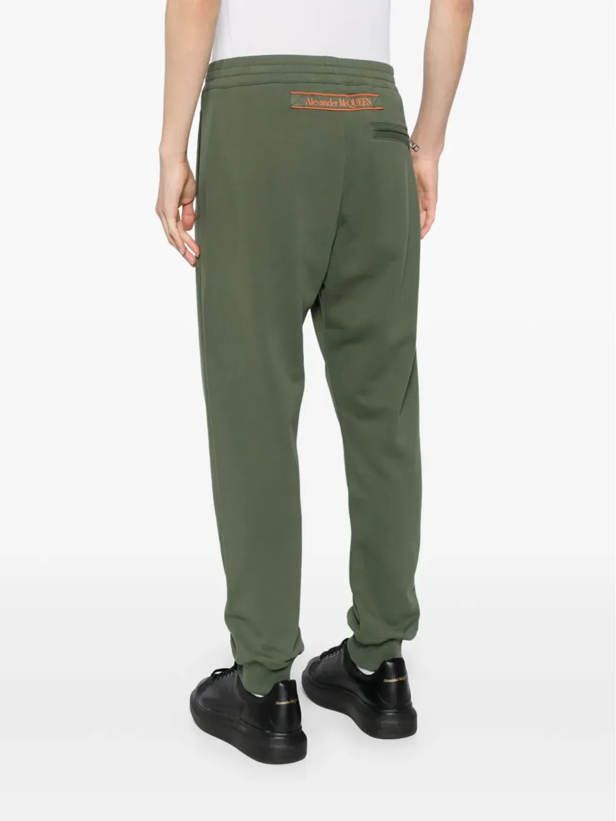 Alexander McQueen スリムフィット コットン トラックパンツ グリーン - 画像4