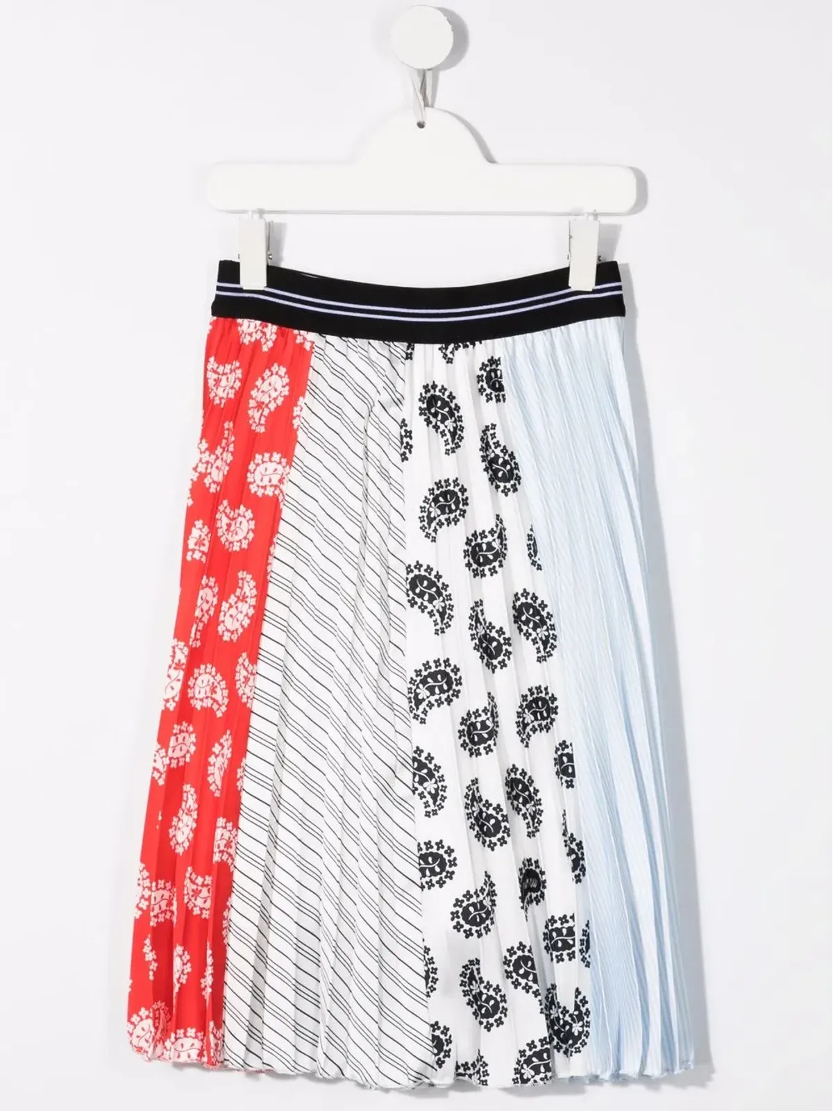MSGM Kids patchwork pleated midi skirt - White - 画像2