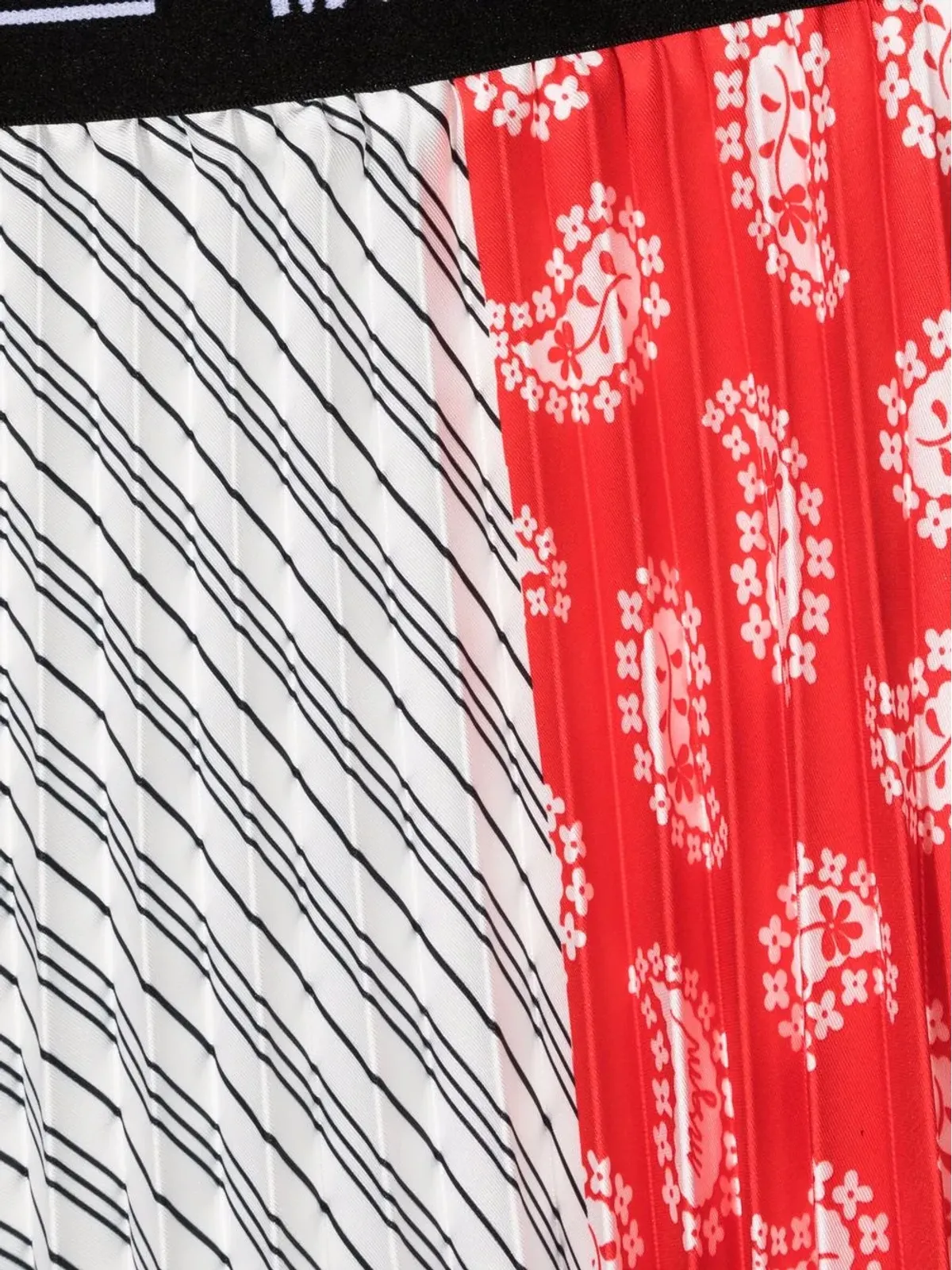 MSGM Kids patchwork pleated midi skirt - White - 画像3