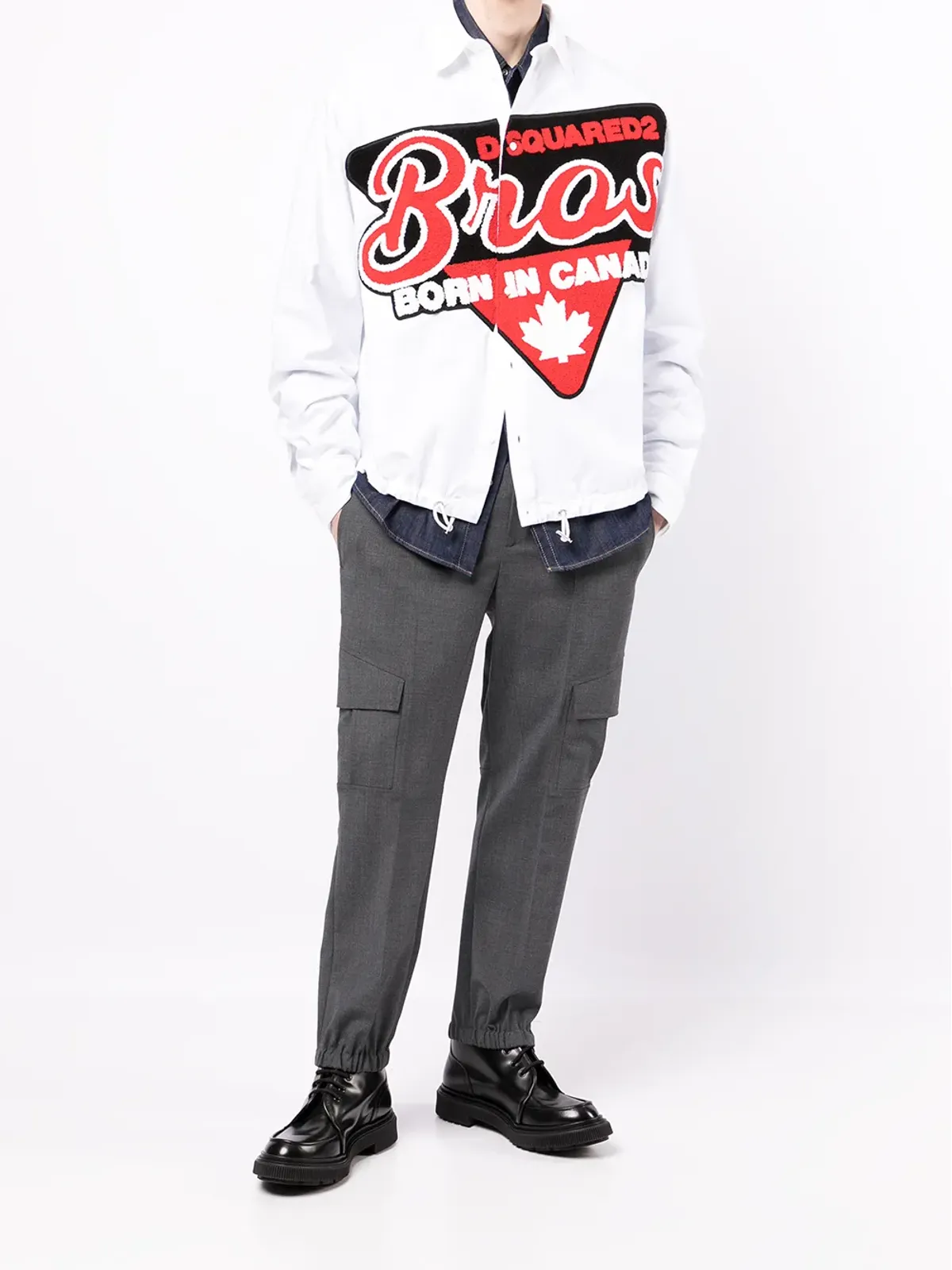 DSQUARED2 ロゴパッチ長袖シャツ - 画像2