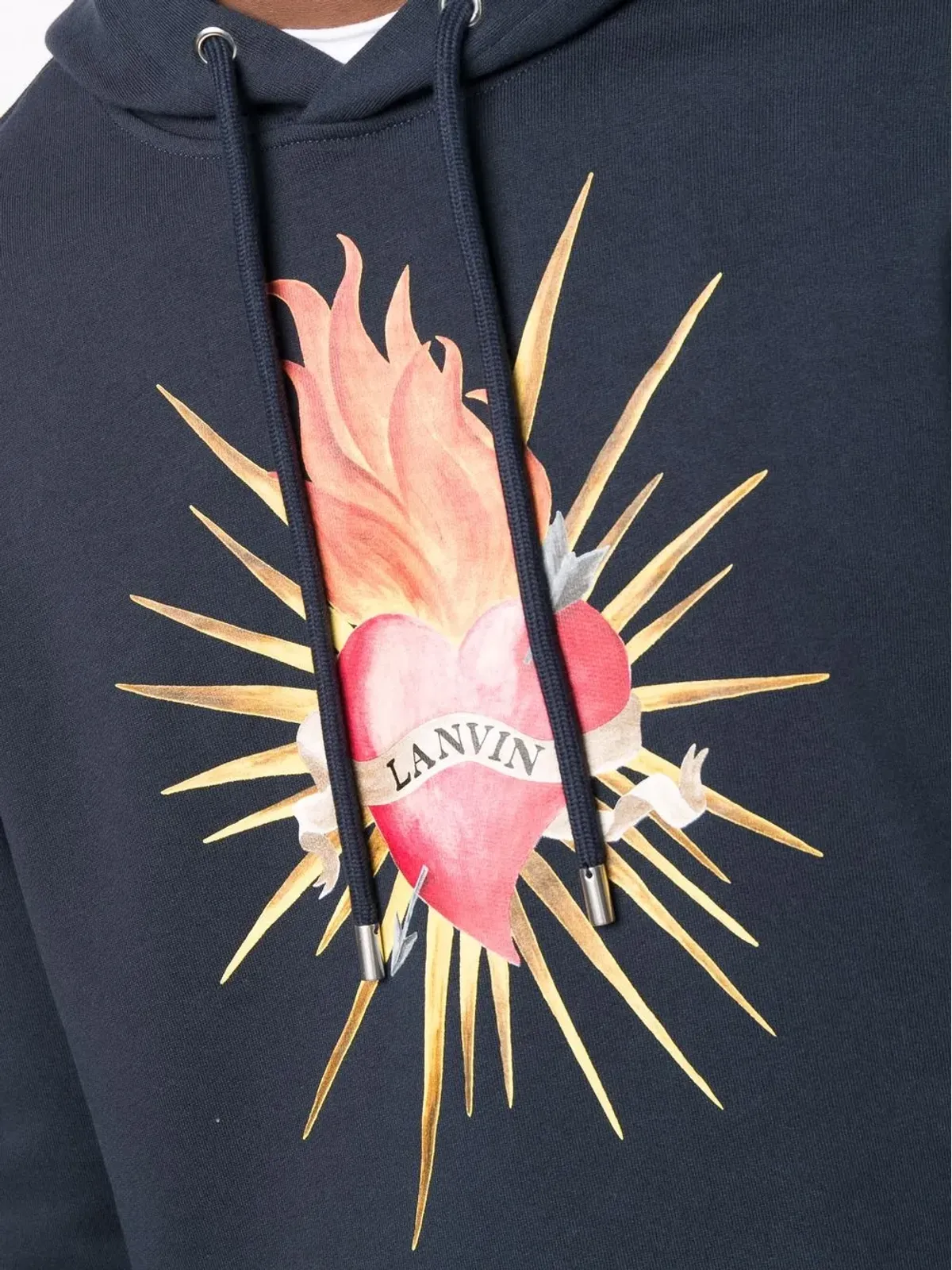 Lanvin コットン ハートプリント フード付きパーカー - 画像5