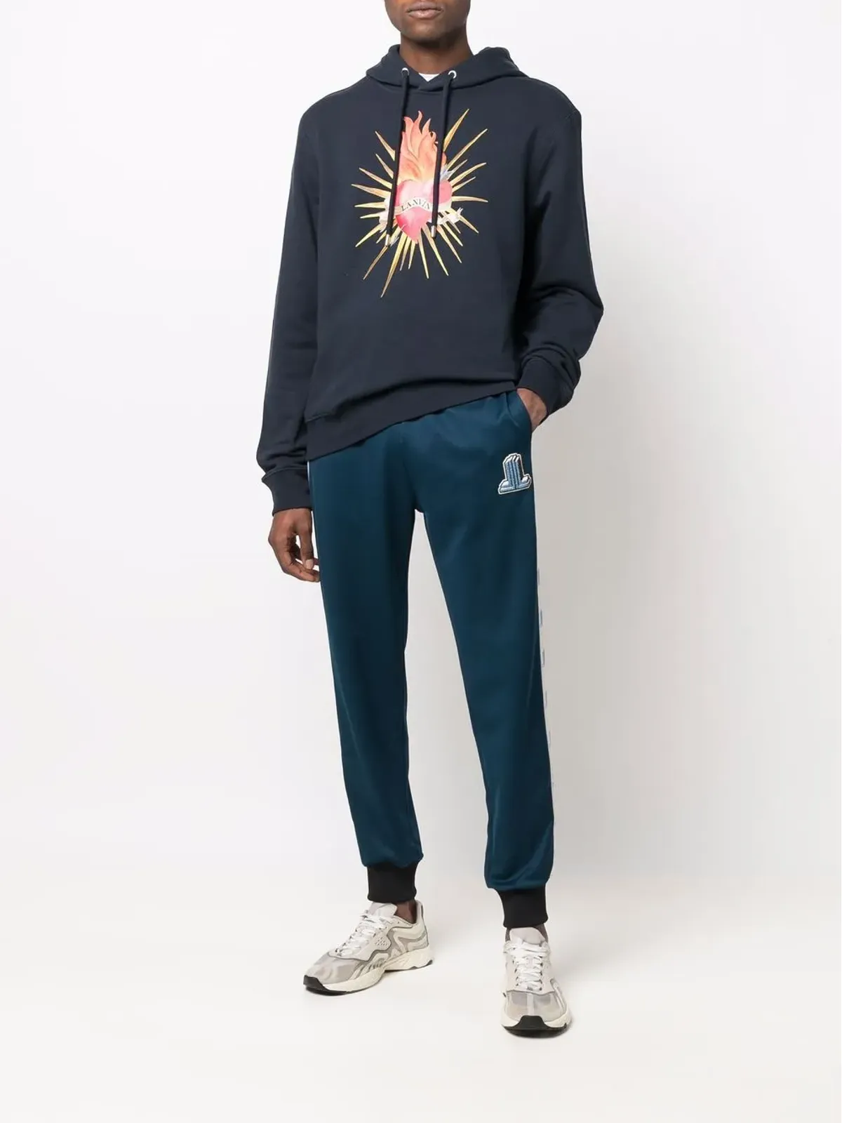Lanvin コットン ハートプリント フード付きパーカー - 画像2