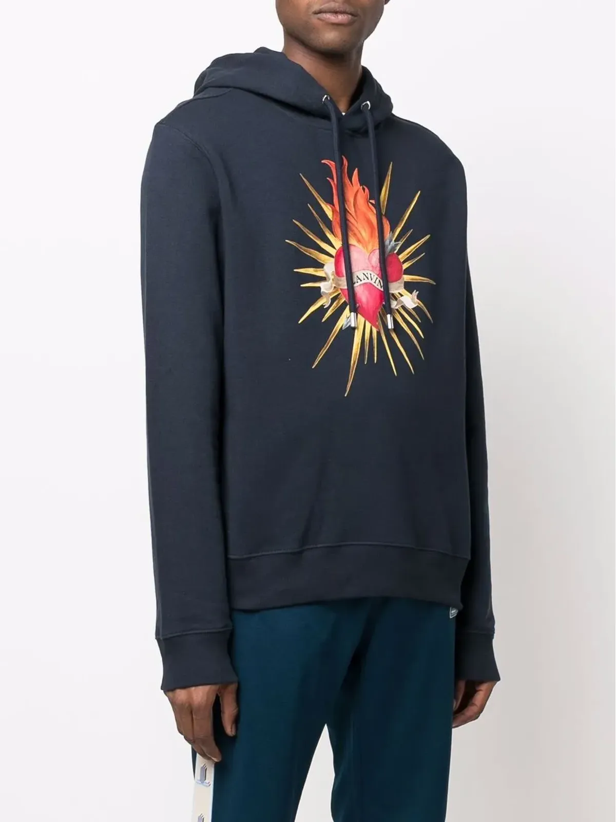 Lanvin コットン ハートプリント フード付きパーカー - 画像3