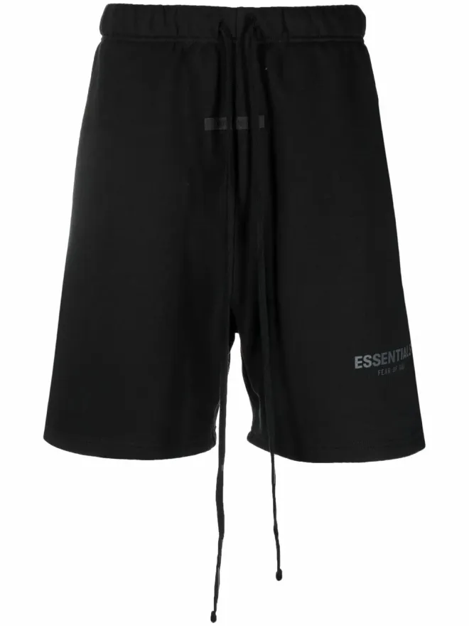 Fear of God ESSENTIALS FEAR OF GOD ESSENTIALS ロゴプリント ドローコード付き トラックショーツ - Blackの商品画像