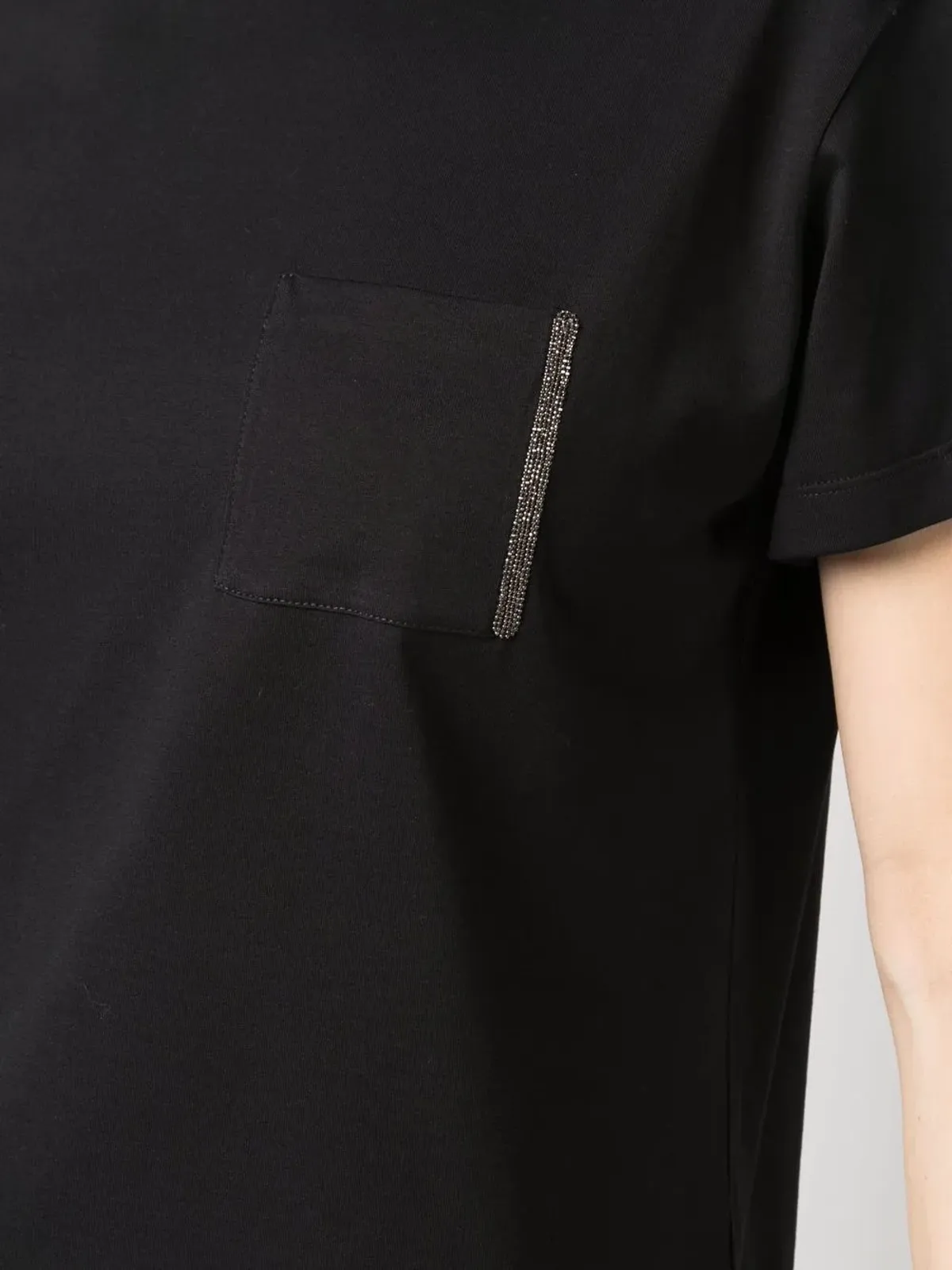 Fabiana Filippi 胸ポケット付きフィットTシャツ ブラック - 画像5