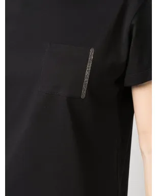 Fabiana Filippi 胸ポケット付きフィットTシャツ ブラック - サムネイル5