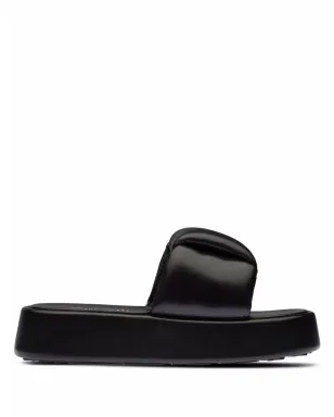 Miu Miu padded leather sandals - Black - サムネイル1