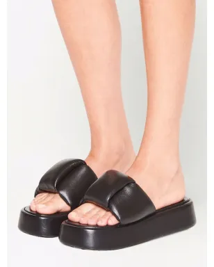 Miu Miu padded leather sandals - Black - サムネイル5