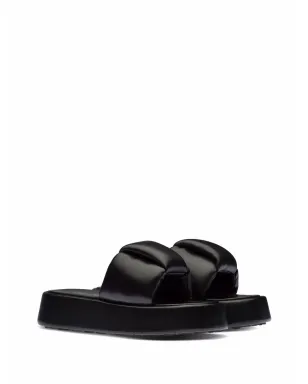 Miu Miu padded leather sandals - Black - サムネイル2